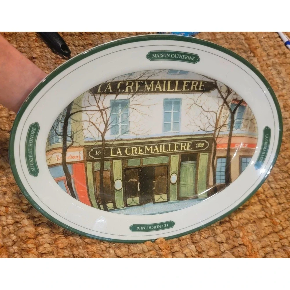 La Cremaillere Oval Platter Serving Dish Williams Sonoma Paris Cafe by A. Renoux